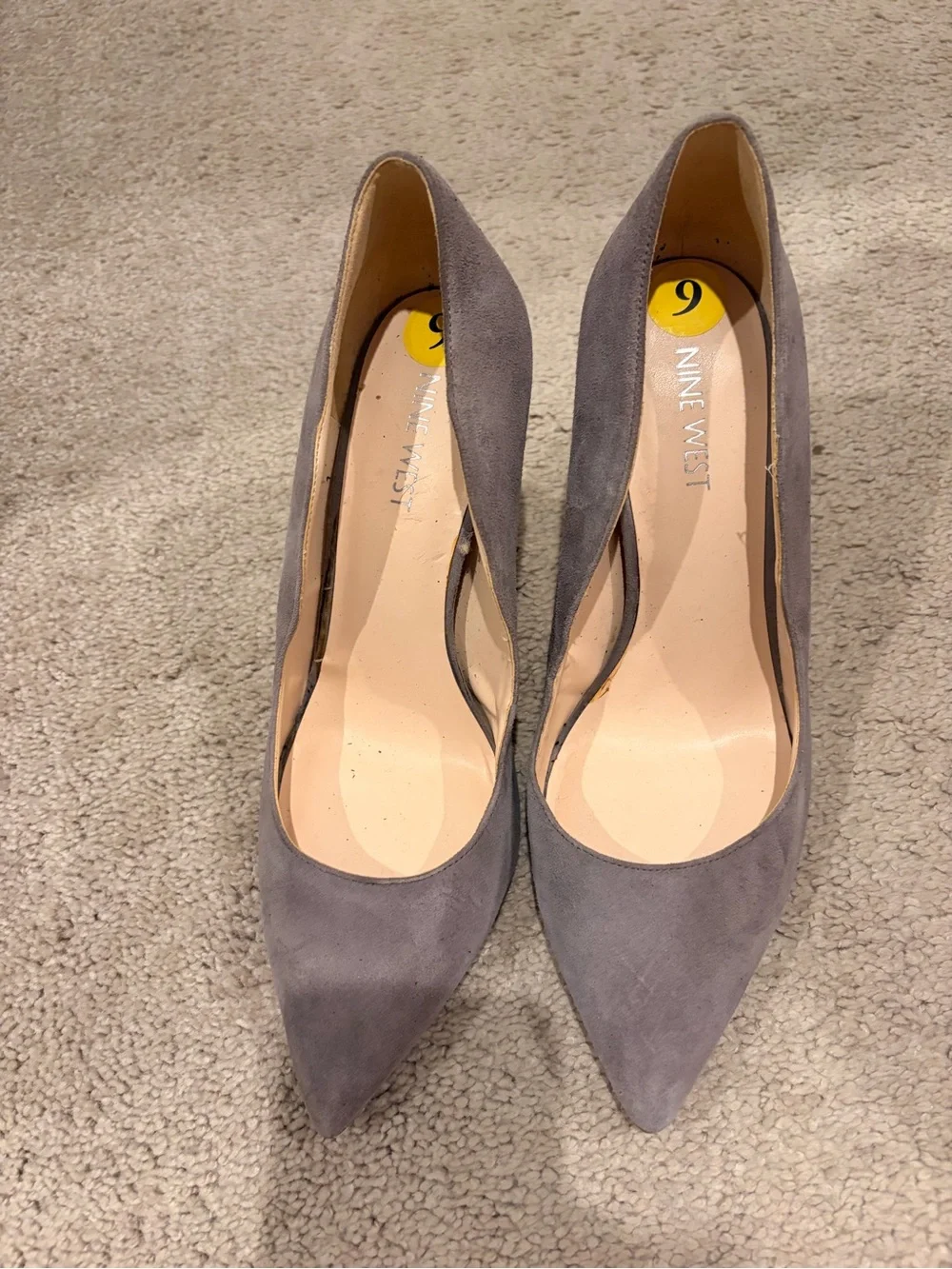 Nine West Gray Suede Pointed Toe Heels
